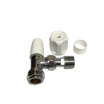 Pegler Terrier Angled Radiator Valve Chrome Lockshield 15MM X 1/2"