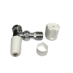 Pegler Terrier Angled Radiator Valve Chrome Lockshield 15MM X 1/2"