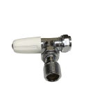 Pegler Terrier Angled Radiator Valve Chrome Lockshield 15MM X 1/2"