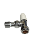 Pegler Terrier Angled Radiator Valve Chrome Lockshield 15MM X 1/2"